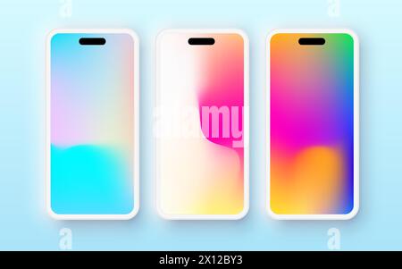 Mockup Smatphone, templete telefono, mock visuale mobile, temp cellulare moderno, mock-up smartphone astratto Illustrazione Vettoriale