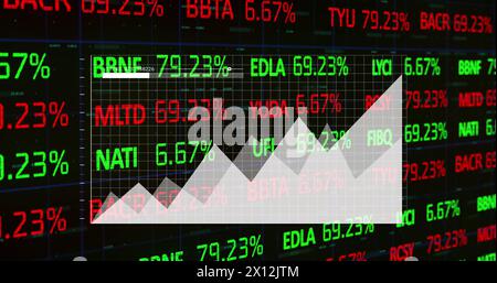 Immagine dei grafici sulla tavola di negoziazione con numero su sfondo nero Foto Stock