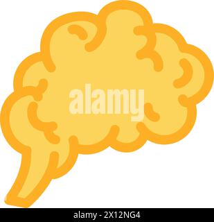 Icona dell'organo cerebrale umano. Anatomia problema mentale, processo aziendale elemento piatto per un design moderno e retrò. Semplice isolamento con pittogramma vettoriale a colori Illustrazione Vettoriale