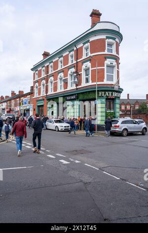 Il pub Flat Iron, Anfield, Liverpool Foto Stock