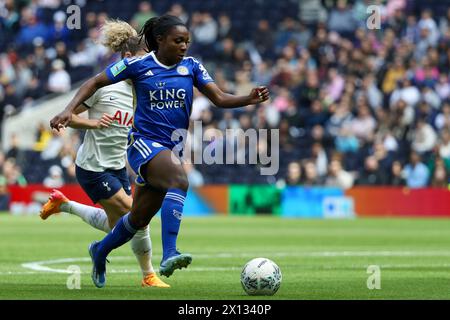 Londra, Regno Unito. 14 aprile 2024. Deanne Rose durante l'Adobe Women's fa Cup tra il Tottenham Hotspur e il Leicester City al Tottenham Hotspu Foto Stock