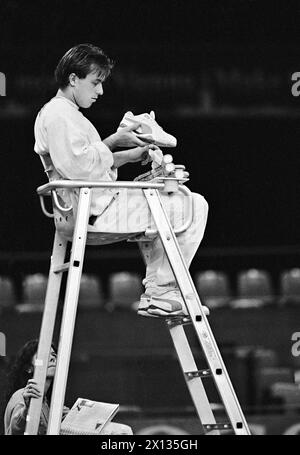 Il tennista austriaco Horst Skoff, catturato il 28 marzo 1990 allo stadio Dusika di Viena. - 19900328 PD0004 - Rechteinfo: Diritti gestiti (RM) Foto Stock