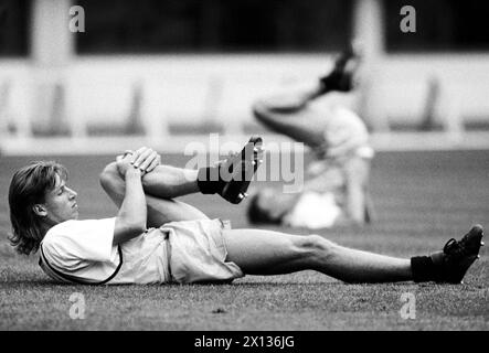 Vienna il 20 agosto 1990: La nazionale austriaca di calcio ha tenuto una sessione di allenamento per l'imminente partita amichevole contro la Svizzera. Nella foto: Wolfgang Feiersinger. - 19900820 PD0005 - Rechteinfo: Diritti gestiti (RM) Foto Stock