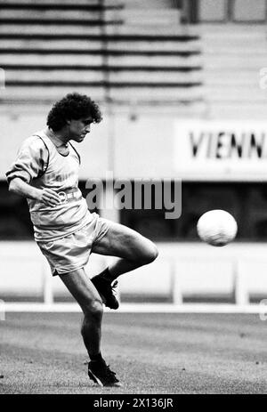 Vienna il 20 agosto 1990: La nazionale austriaca di calcio ha tenuto una sessione di allenamento per l'imminente partita amichevole contro la Svizzera. Nella foto: Bruno Pezzey, che domani lascerà la nazionale. - 19900820 PD0008 - Rechteinfo: Diritti gestiti (RM) Foto Stock