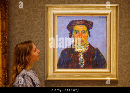 Londra, Regno Unito. 15 aprile 2024. Alexej von Jawlensky (1864-1941), Bretonin. Stima: £300.000-500.000 Impressionista e Arte moderna vendita a Bonhams credito: Karl Black/Alamy Live News Foto Stock