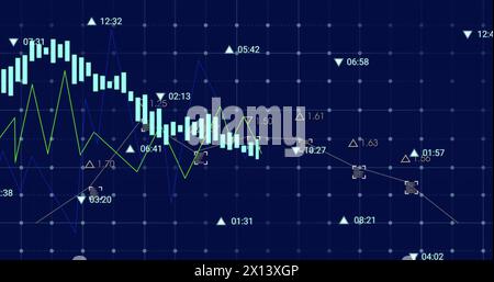 Una rappresentazione generata al computer dei moderni edifici dello skyline in riva al mare Foto Stock