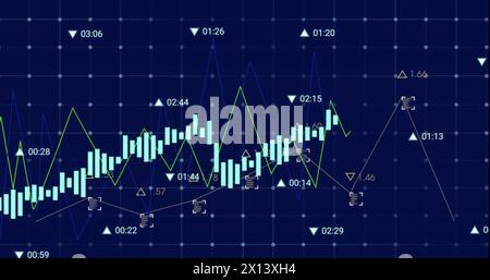 Una rappresentazione generata al computer dei moderni edifici dello skyline in riva al mare Foto Stock