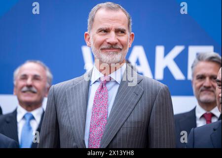 Reali 2024: Felipe vi al forum economico Wake Up, Spagna il re spagnolo Felipe vi ha visto sorridere al giorno di inaugurazione della quarta edizione di Wake Up, Spagna, un forum economico organizzato dal quotidiano El Espanol alla Casa de America di Madrid. Madrid Casa de America Madrid Spagna Copyright: XAlbertoxGardinx AGardin 20240415 wakeup Spain 150 Foto Stock