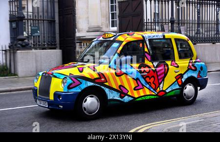 Carrozza di tassì di Londra Foto Stock