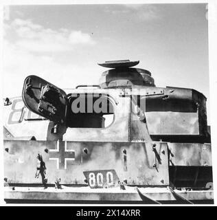 CARRI ARMATI NEMICI CATTURATI - primo piano della torretta di un carro armato tedesco Mark IV, British Army Foto Stock