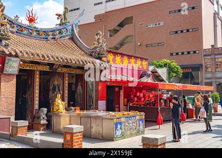 Taipei, Taiwan - 12 novembre 2019: Taipei Xia-hai City God Temple. È rinomato sia in patria che all'estero per una delle sue divinità, Yue Lao, che possiede Foto Stock