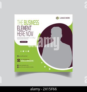 Utile Modern Social Media Post Design e Business Agency Post Design Illustrazione Vettoriale