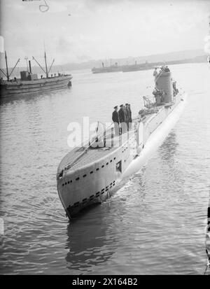 LA MARINA POLACCA IN GRAN BRETAGNA, 1939-1947 - il sottomarino della Marina polacca ORP Sokół (Falcon). Fotografia probabilmente scattata a Portsmouth, gennaio 1941 Polska Navy, ORP Sokół, Polska Navy Foto Stock