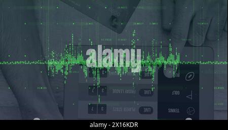 Immagine dell'elaborazione dei dati finanziari tramite tablet Foto Stock