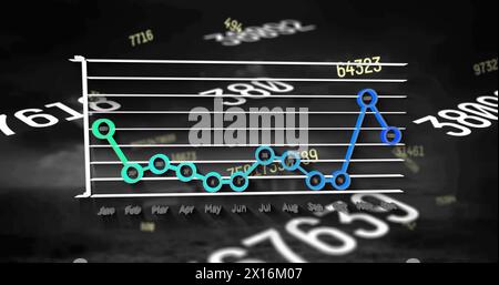 Immagine dell'elaborazione dei dati su sfondo nero Foto Stock