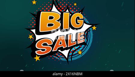 Immagine di un testo di vendita di grandi dimensioni sopra i cerchi Foto Stock