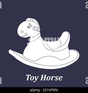 Illustrazione di un vettore di cavalli giocattolo per bambini design semplice Illustrazione Vettoriale