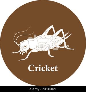 Icona del vettore Cricket illustrazione design semplice Illustrazione Vettoriale