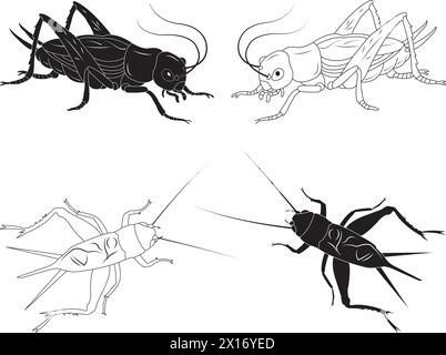 Icona del vettore Cricket illustrazione design semplice Illustrazione Vettoriale