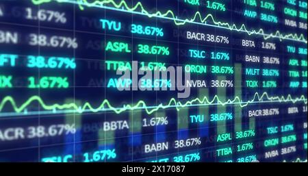 Immagine dell'elaborazione dei dati finanziari rispetto alle statistiche Foto Stock