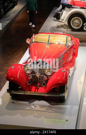 Mercedes-Benz 500 K Spezial-Roadster, Museo Mercedes-Benz, Stoccarda, Baden-Württemberg, Germania *** Mercedes Benz 500 K Special Roadster, Museo Mercedes Benz, Stoccarda, Baden Württemberg, Germania Foto Stock