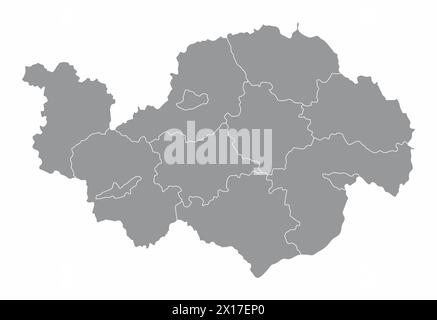 La mappa amministrativa della regione della bassa Baviera, Germania Illustrazione Vettoriale