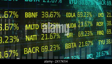 Immagine dell'elaborazione dei dati finanziari e della registrazione delle statistiche Foto Stock