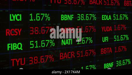 Immagine dell'elaborazione dei dati finanziari e della registrazione delle statistiche Foto Stock