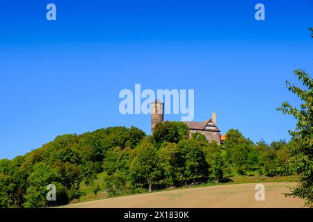 Castello di Ludwigstein, nei pressi di Werleshausen, Werratal, distretto di Werra-Meissner, Assia, Germania Foto Stock