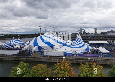 Circus Tent, Cirque de Soleil, Old Port, Montreal, provincia del Quebec, Canada Foto Stock
