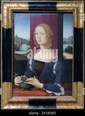 Ritratto di una giovane donna o Signora di Jasmine Lorenzo di credi. Forlì, Italia Foto Stock