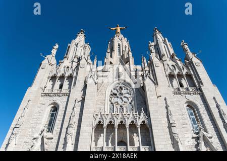 La chiesa del Tempio Expiatori del Sagrat Cor sul Tibidabo a Barcellona, Spagna Foto Stock