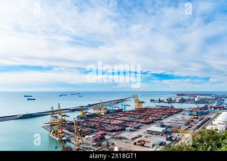 Contenitore porta a Barcellona, Spagna Foto Stock