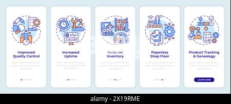 Vantaggi della schermata di integrazione dell'app mobile MES Illustrazione Vettoriale