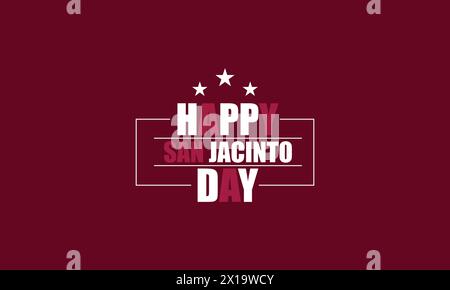 Festeggia San Jacinto Day con la tipografia Patriotic Flag Illustrazione Vettoriale