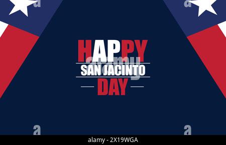 Festeggia San Jacinto Day con la tipografia Patriotic Flag Illustrazione Vettoriale