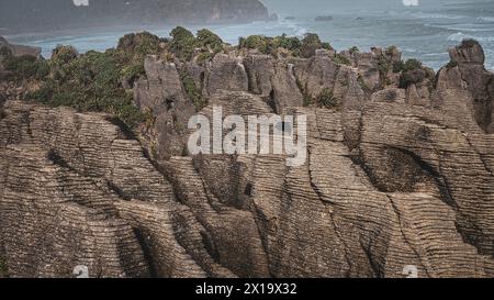 Stile calcareo di Pancake Rocks e Blowholes Foto Stock