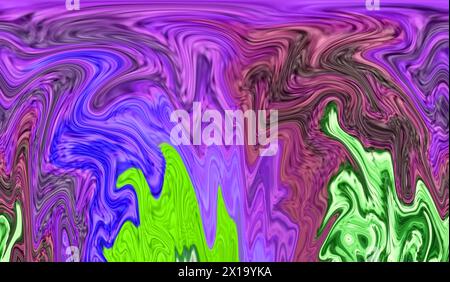 Immagine di colori multicolore brillanti che scorrono a olio per uno sfondo astratto Foto Stock