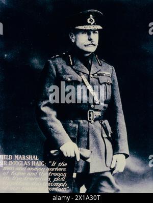Field Marshall Sir Douglas Haig, comandante in capo delle forze britanniche in Francia, 1915 Foto Stock