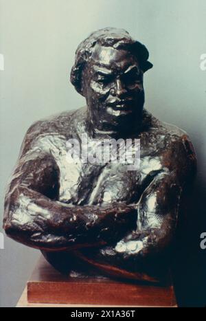 Ritratto dello scrittore francese Honoré de Balzac, statua in bronzo dell'artista francese Auguste Rodin, anni '1800 Foto Stock