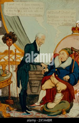 John Bull and the Doctor, cartone animato britannico su re Giorgio IV e Wellington, illustrazione, XIX secolo Foto Stock