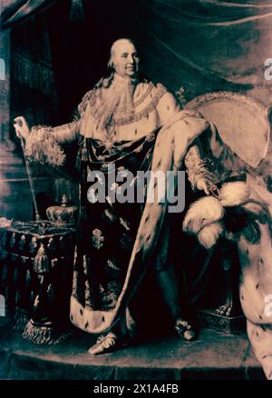 Re Luigi XVIII di Francia, dipinto di Pely Foto Stock