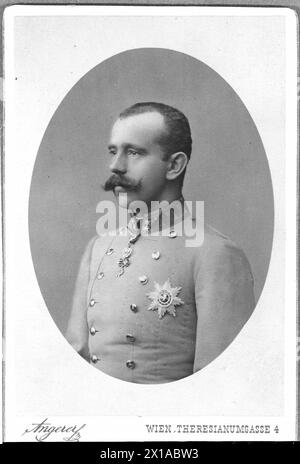 Rodolfo, principe ereditario d'Austria, foto in uniforme come feldmaresciallo., 08.12.1888 - 18881208 PD0001 - Rechteinfo: Rights Managed (RM) Foto Stock