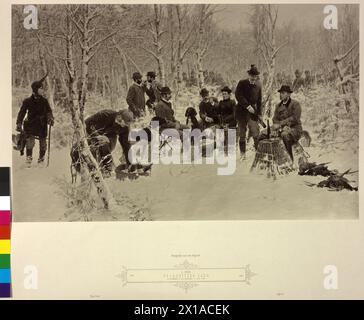 "Pruhonitzer Jagd", Pruhonitzer caccia con l'Austria erede al trono l'arciduca Francesco Ferdinando, il 1.12.1890: Colazione nella casa dei fagiani. Dipinto di Jarolslav venerdì. Julius Vesin, segno e datazione 1891, riproduce in un editore d'arte fotografica Franz Hanfstaengl - Monaco di Baviera., 1891 - 18910101 PD1308 - Rechteinfo: Diritti gestiti (RM) Foto Stock