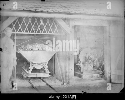 Solberg mining in Tuzla, Austria-Ungheria (oggi Bosnia-Erzegovina), Aschenaufzug replete, 1912 - 19120101 PD4109 - Rechteinfo: Rights Managed (RM) Foto Stock