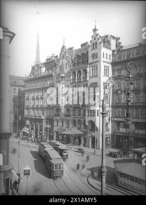 Vienna 1, nuovo mercato 1/2, tram di fronte all'Hotel 'Meissl & Schadn' diagonale ripresa dalla posizione più alta, 14.02.1927 - 19270214 PD0001 - Rechteinfo: Diritti gestiti (RM) Foto Stock