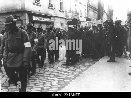 Parata dell'Heimwehr (Guardia Nazionale) nella nuova città viennese, 1928 - 19280101 PD3409 - Rechteinfo: Diritti gestiti (RM) Foto Stock