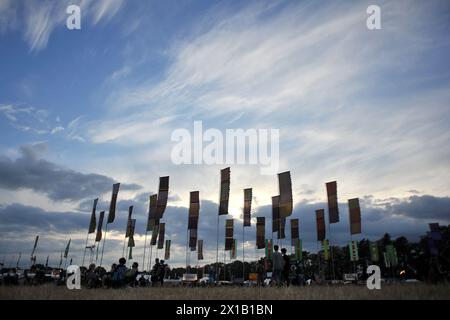 Atmosfera durante il festival WOMAD 2013, che si tiene a Charlton Park, Wiltshire. Foto Stock