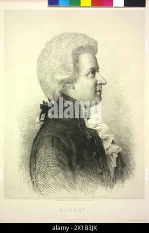 Mozart, incisione basata su disegno di Ludwig Michalek, - 19300101 PD24261 - Rechteinfo: Diritti gestiti (RM) Foto Stock