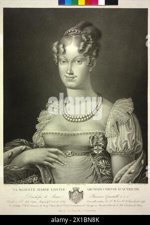 Maria Louisa, arciduchessa d'Austria, incisione di Luigi Rados basata su un disegno di J. B. Bosio. Stemma, - 18100101 PD0412 - Rechteinfo: Rights Managed (RM) Foto Stock